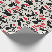 Festive Cat lovers kerstfeestelijke omloop Cadeaupapier (Hoek)
