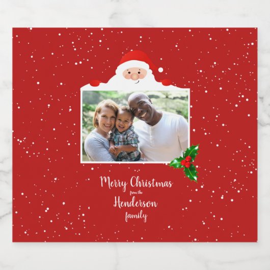 Festive Cheeky Santa - Aangepaste foto - Gepersona Bier Etiket (Enkel label)