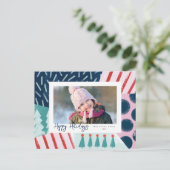Festive Cheerful Colorful Photo Holiday Briefkaart (Staand voorkant)