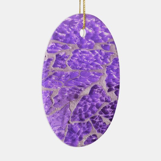 Festive Chic Shiny Paars Glitter Stones Keramisch Ornament (Rechts)