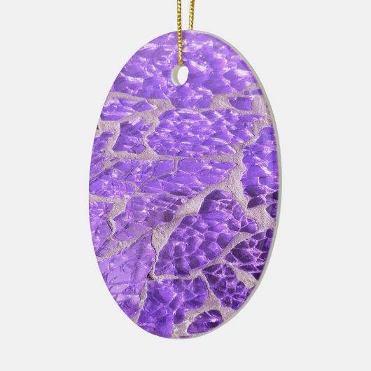 Festive Chic Shiny Paars Glitter Stones Keramisch Ornament (Links)