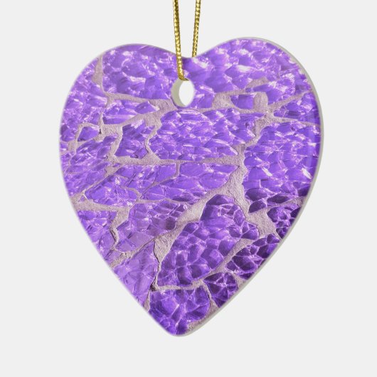 Festive Chic Shiny Paars Glitter Stones Keramisch Ornament (Links)