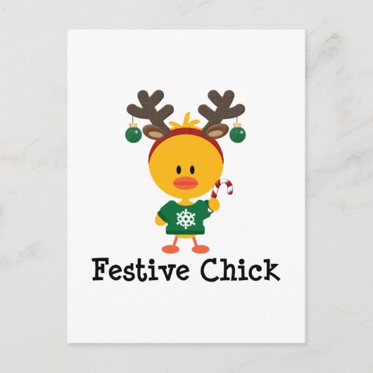 Festive Chick Briefkaart (Voorkant)