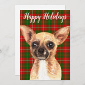 Festive Chihuahua Dog Custom Feestdagenkaart (Voorkant / Achterkant)
