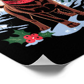 Festive Chocolate Lab In Snowy Forest Winter Xmas Poster (Hoek)