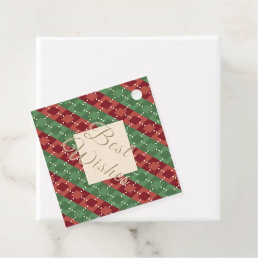 Festive Christmas Argyle Pattern Bedankjes Labels (In situ)