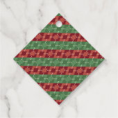 Festive Christmas Argyle Pattern Bedankjes Labels (Achterkant)
