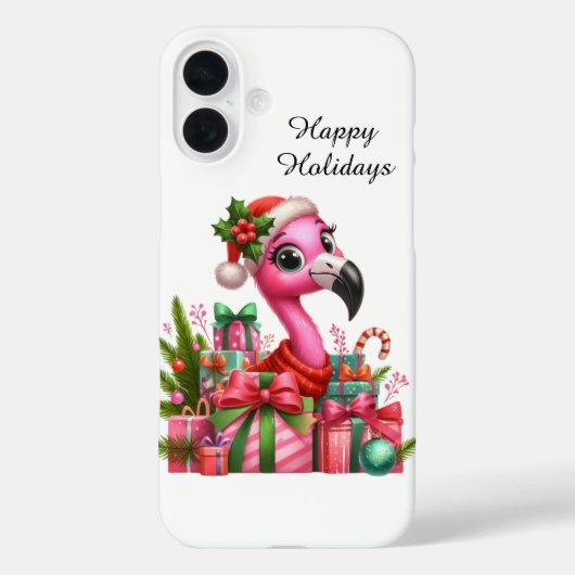Festive Christmas beach customizable pink flamingo Case-Mate iPhone Case (Achterkant)