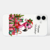 Festive Christmas beach customizable pink flamingo Case-Mate iPhone Case (Achterkant (horizontaal))