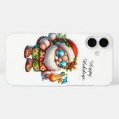 Festive Christmas beach customizable Santa Case-Mate iPhone Case (Achterkant (horizontaal))