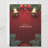 Festive Christmas Bells and Ornaments design Aankondiging (Achterkant)