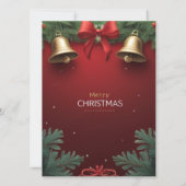 Festive Christmas Bells and Ornaments design Aankondiging (Achterkant)