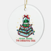 Festive Christmas Book Lover Keramisch Ornament (Links)