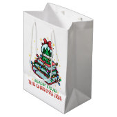 Festive Christmas Book Lover Medium Cadeauzakje (Voorkant Gekanteld)