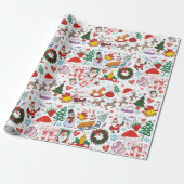 Festive Christmas Cadeaupapier (Uitgerold)