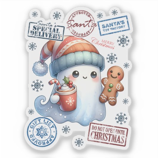 Festive Christmas Ghost Sticker (Devant)