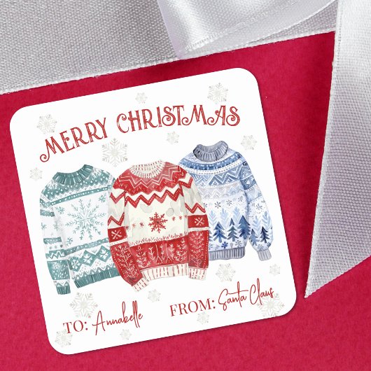 Festive Christmas Gift Tag Sticker