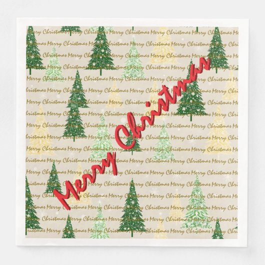Festive Christmas Luxury Christmas Trees Servet (Voorkant)