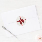 FESTIVE CHRISTMAS modern gift red ribbon bow Ronde Sticker (Envelop)