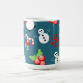 Festive Christmas Mug – Cute Snowmen & Candy Canes (Centre)