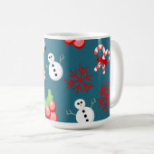 Festive Christmas Mug – Cute Snowmen & Candy Canes (Devant droit)