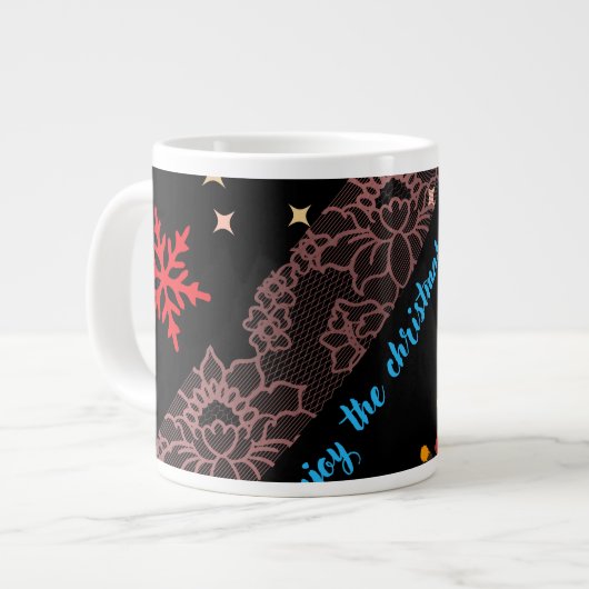 Festive Christmas Mug – Merry Holidays Coffee Cup Extra Grote Beker (Voorkant links)