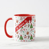 Festive Christmas Mug – Santa & Reindeer (Gauche)