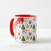 Festive Christmas Mug – Santa & Reindeer (Devant gauche)