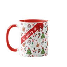 Festive Christmas Mug – Santa & Reindeer 