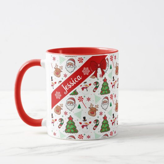 Festive Christmas Mug – Santa & Reindeer Mok (Links)
