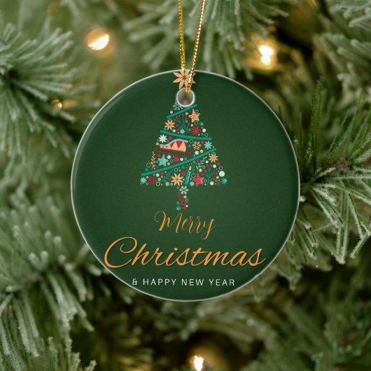 Festive Christmas Ornaments Keramisch Ornament (Boom)