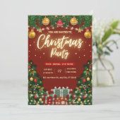 Festive Christmas Party Invitation (Debout devant)