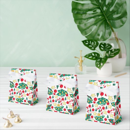 Festive Christmas Pattern Favor Box Bedankdoosjes (Meervoudige)