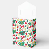 Festive Christmas Pattern Favor Box Bedankdoosjes (Geopend)