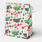 Festive Christmas Pattern Favor Box Bedankdoosjes (Achterkant)