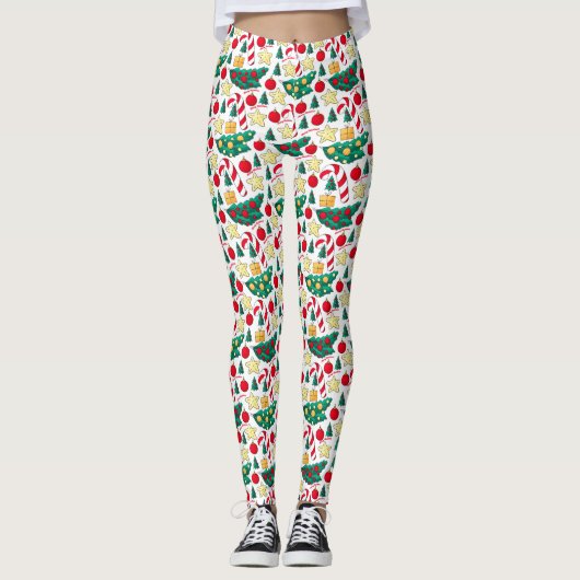 Festive Christmas Pattern Leggings (Devant)