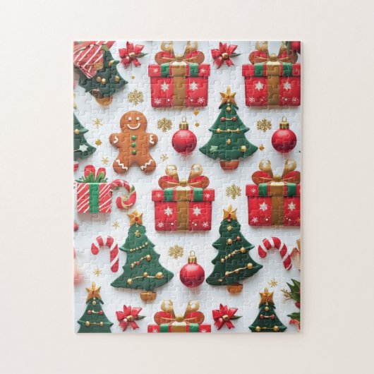 Festive Christmas Pattern Legpuzzel (Verticaal)