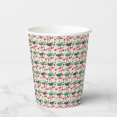 Festive Christmas Pattern Paper Cup Papieren Bekers (Achterkant)