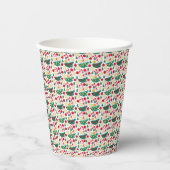 Festive Christmas Pattern Paper Cup Papieren Bekers (Voorkant)
