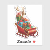 Festive Christmas Reindeer Sticker (Feuille)