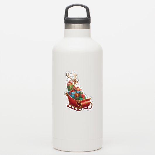 Festive Christmas Reindeer Sticker (Gourde)
