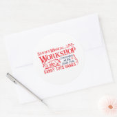 Festive Christmas Santa's workshop Ronde Sticker (Envelop)