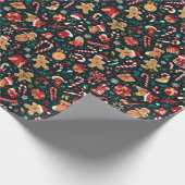 Festive Christmas Seamless Pattern – Candy Canes, Cadeaupapier (Hoek)