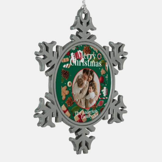 Festive Christmas Snowflake Framed Ornament (Links)