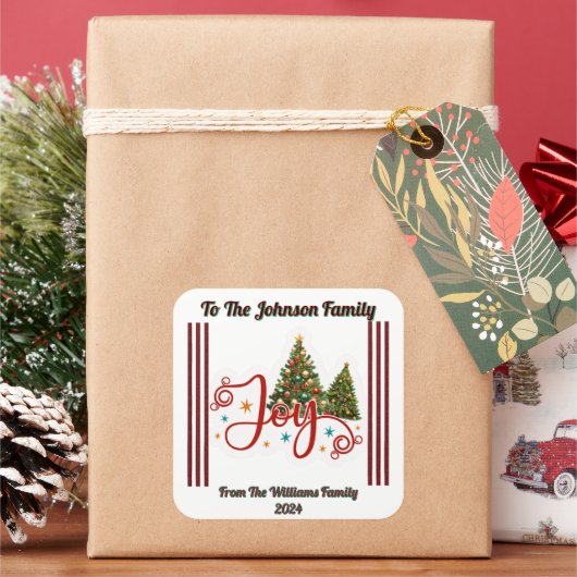 Festive Christmas Sticker With Trees (vacances)