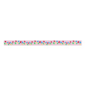 Festive Christmas String Lights on Pink Grosgrain Lint (Voorkant)