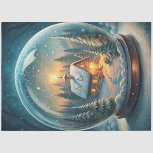 Festive Christmas tissue paper with holly and pine Tissuepapier (Voorkant)