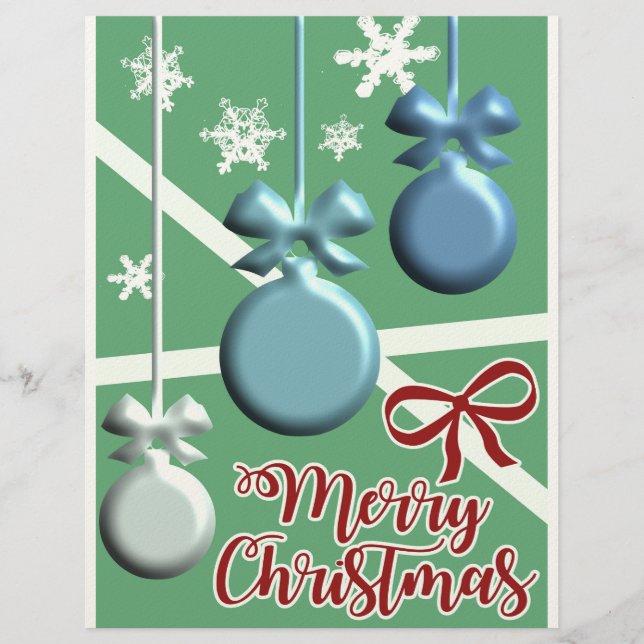 Festive Christmas Tree Holiday Greeting Card Briefhoofd (Voorkant)