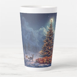 Festive Christmas Tree with Cozy Winter Design gif Latte Mok