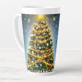 Festive Christmas Tree with Cozy Winter Design gif Latte Mok